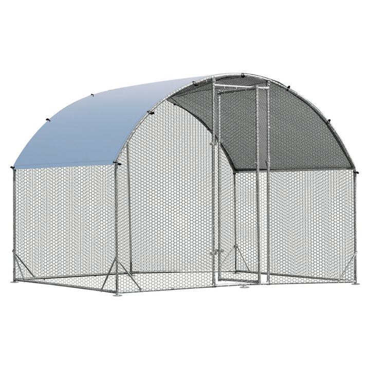 Large Metal Chicken Coop Outdoor Galvanized Dome Cage w/ Cover 9 ft x 6.2 ft Image 1