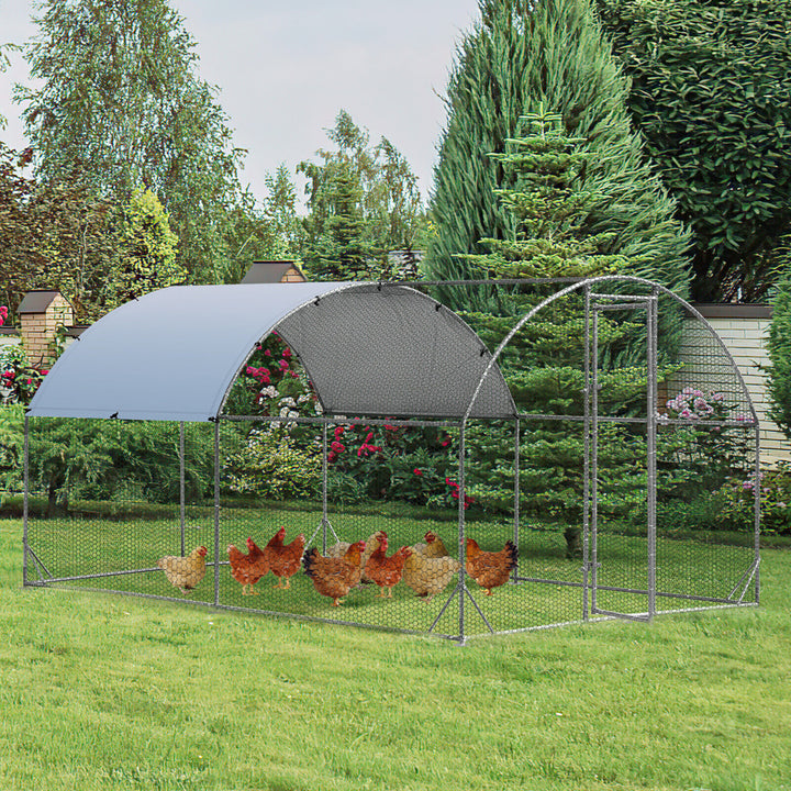 Large Metal Chicken Coop Outdoor Galvanized Dome Cage w/ Cover 9 ft x 12.5 ft Image 3