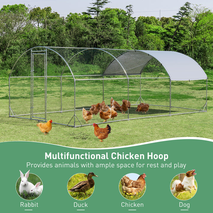 Large Metal Chicken Coop Outdoor Galvanized Dome Cage w/ Cover 9 ft x 19 ft Image 5