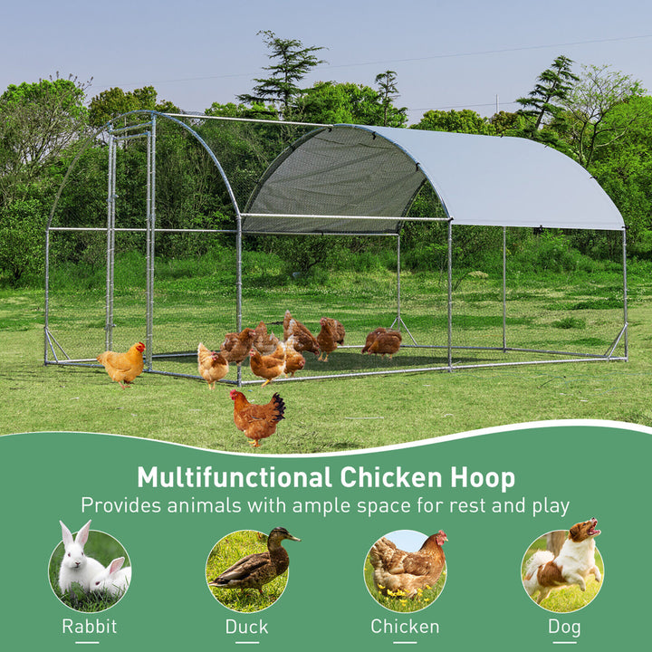 Large Metal Chicken Coop Outdoor Galvanized Dome Cage w/ Cover 9 ft x 12.5 ft Image 5