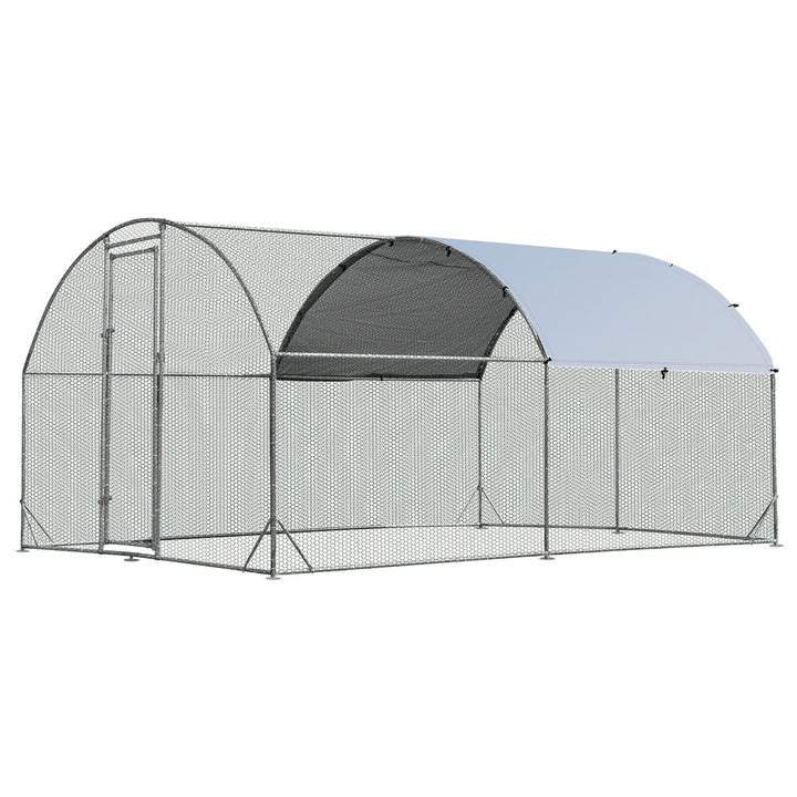 Large Metal Chicken Coop Outdoor Galvanized Dome Cage w/ Cover 9 ft x 12.5 ft Image 10