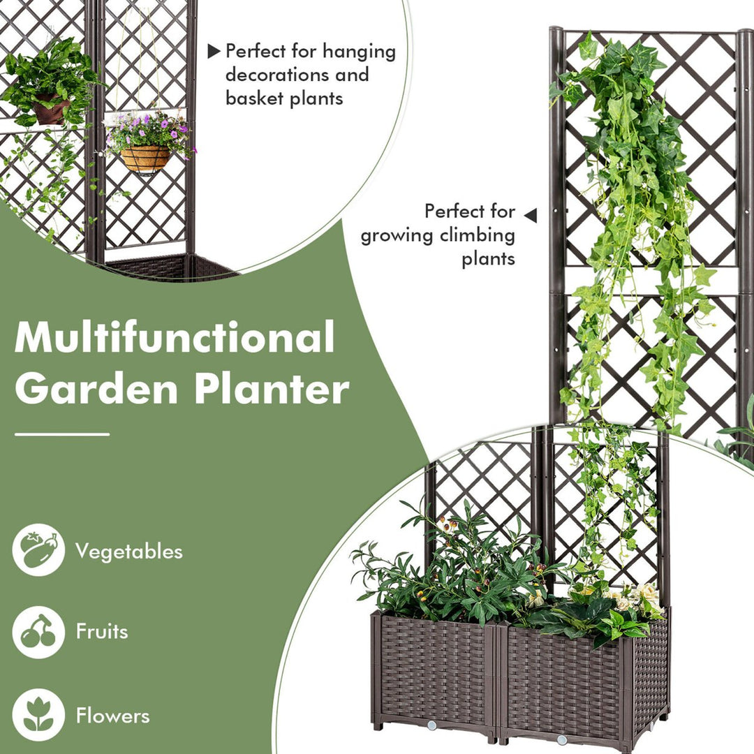 Raised Garden Bed w/Trellis Planter Box for Climbing Plants 32 x 16 x 53 Image 6