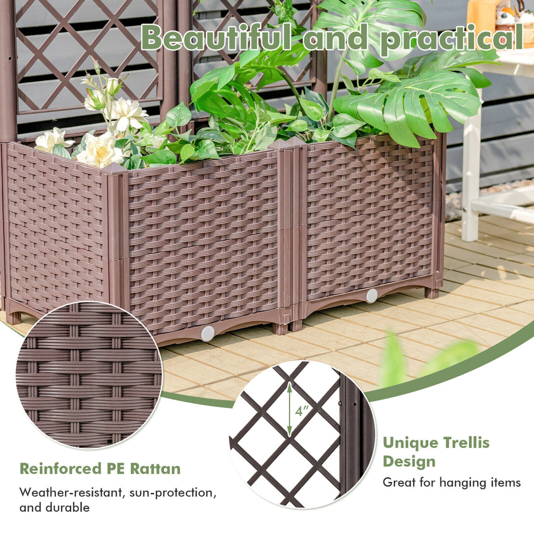 Raised Garden Bed w/Trellis Planter Box for Climbing Plants 32 x 16 x 53 Image 7