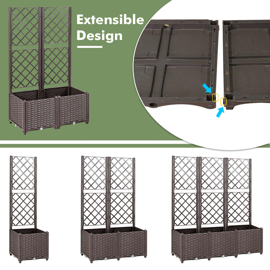 Raised Garden Bed w/Trellis Planter Box for Climbing Plants 32 x 16 x 53 Image 10