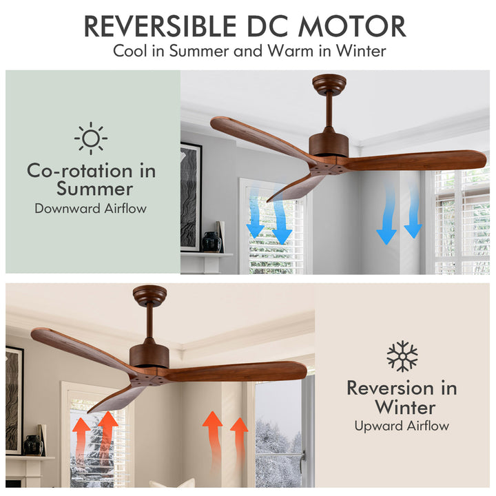 52 Modern Ceiling Fan No Light Indoor Outdoor w/Remote Control Image 7