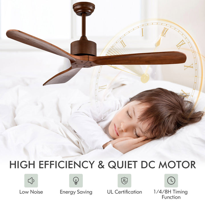 52 Modern Ceiling Fan No Light Indoor Outdoor w/Remote Control Image 9