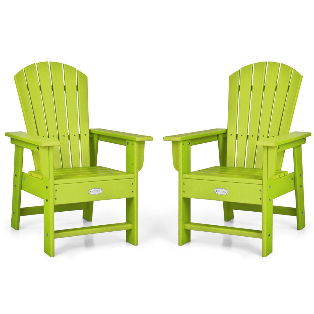 Set of 2 Kids Patio Adirondack Chair Armchair Weather Resistance Outdoor Chair Image 1