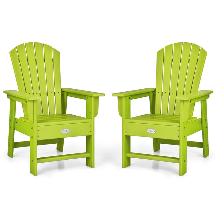 Set of 2 Kids Patio Adirondack Chair Armchair Weather Resistance Outdoor Chair Image 1