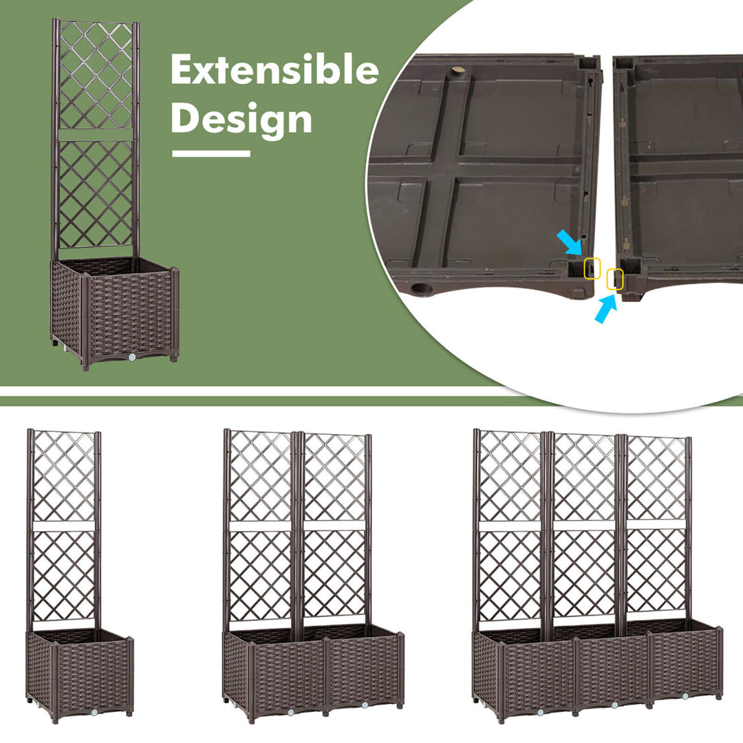 Raised Garden Bed w/Trellis Planter Box for Climbing Plants 16 x 16 x 53 Image 10