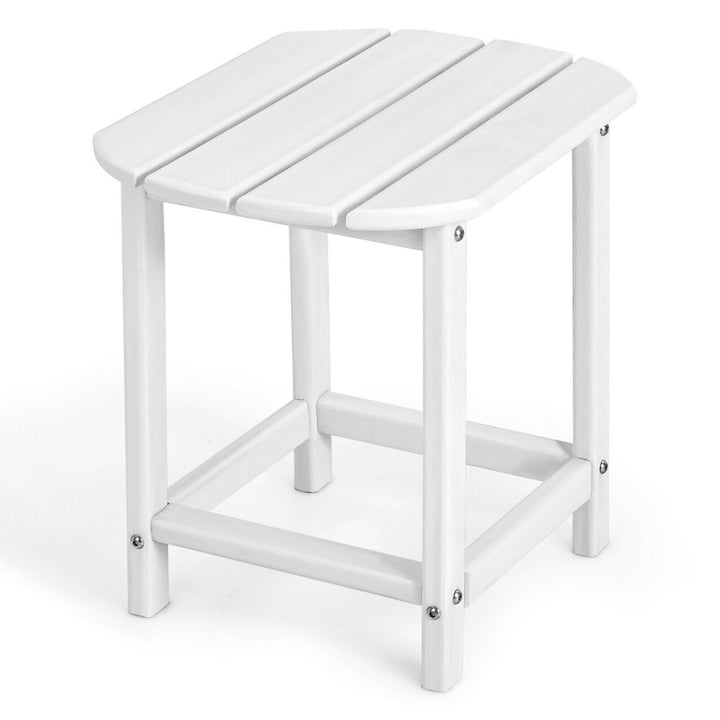 18 Patio Adirondack Side Table Weather Resistant HDPE Garden Yard White Image 1