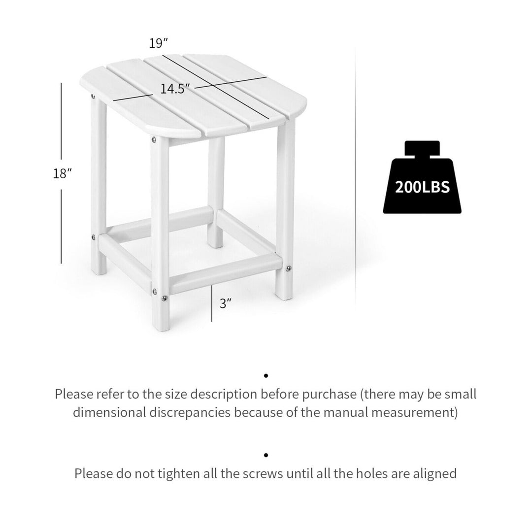 18 Patio Adirondack Side Table Weather Resistant HDPE Garden Yard White Image 2