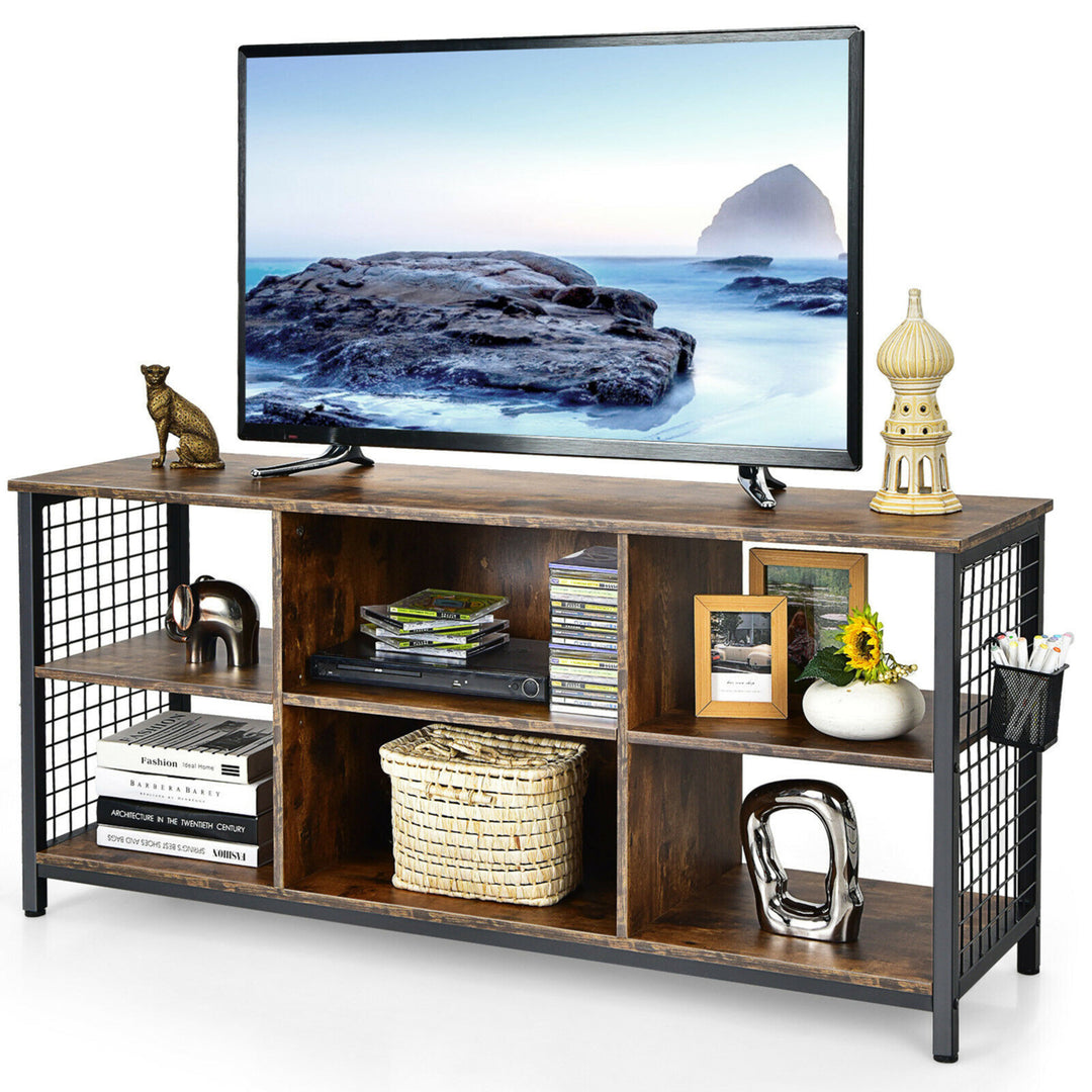 3-Tier TV Stand for TVs up to 65 Entertainment Media Center w/Storage Basket Image 1