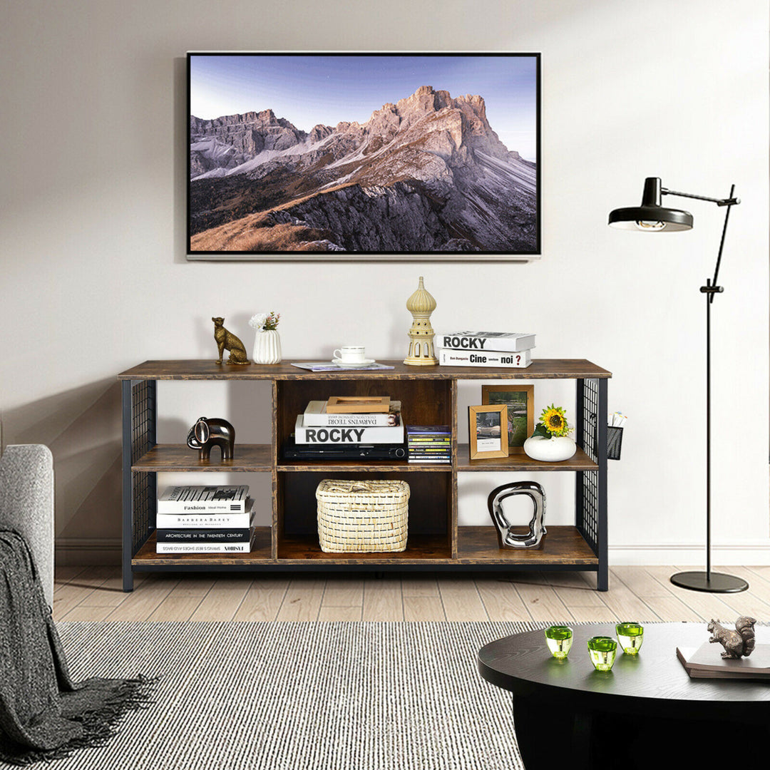 3-Tier TV Stand for TVs up to 65 Entertainment Media Center w/Storage Basket Image 4