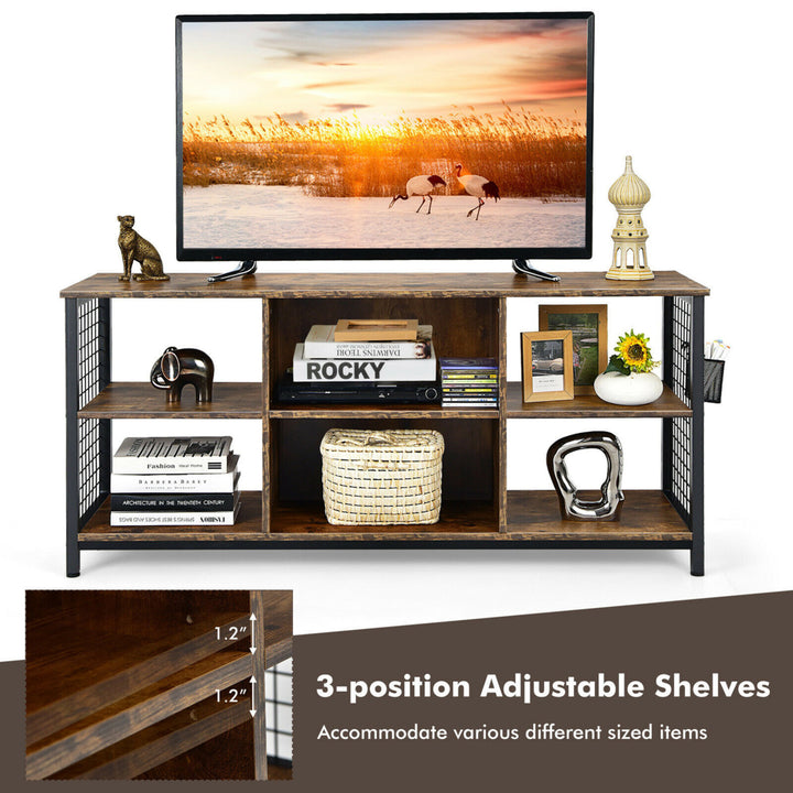 3-Tier TV Stand for TVs up to 65 Entertainment Media Center w/Storage Basket Image 7