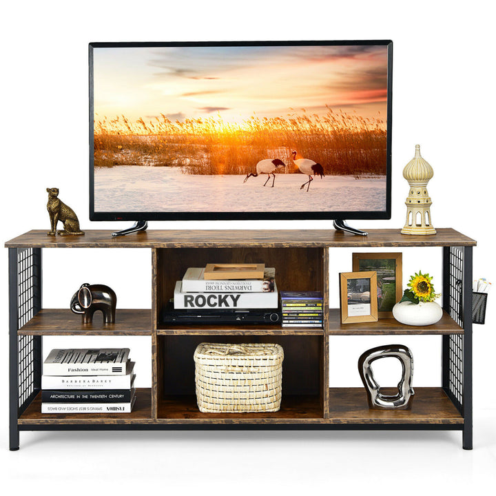 3-Tier TV Stand for TVs up to 65 Entertainment Media Center w/Storage Basket Image 10