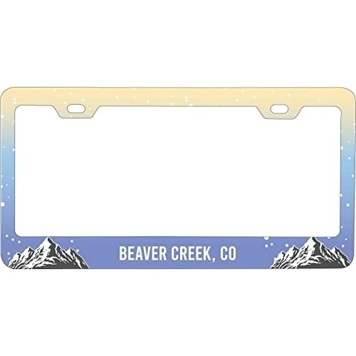 Beaver Creek Colorado Ski Snowboard Winter Adventures Metal License Plate Frame Image 1