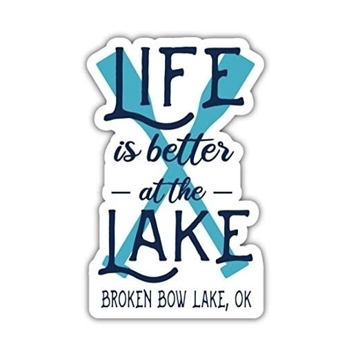 Broken Bow Lake Oklahoma Souvenir 4 Inch Vinyl Decal Sticker Paddle Design Image 1