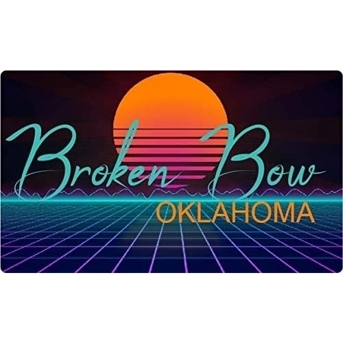 Broken Bow Oklahoma 4 X 2.25-Inch Fridge Magnet Retro Neon Design Image 1