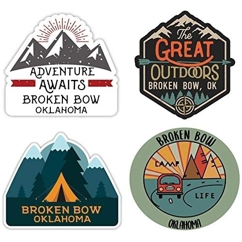 Broken Bow Oklahoma Souvenir 4-Inch Each Fridge Magnet 4-Pack Image 1