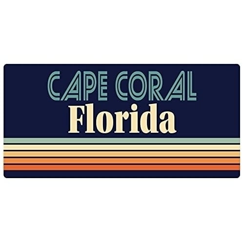 Cape Coral Florida 5 x 2.5-Inch Fridge Magnet Retro Design Image 1