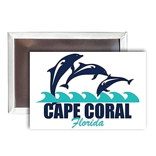 Cape Coral Florida Souvenir 2x3-Inch Fridge Magnet Dolphin Design Image 1