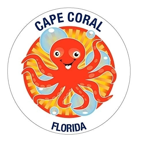 Cape Coral Florida Souvenir 4 Inch Vinyl Decal Sticker Octopus Design Image 1