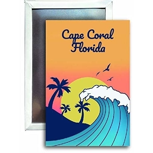 Cape Coral Florida Souvenir 2x3 Fridge Magnet Wave Design Image 1