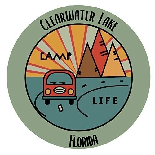 Clearwater Lake Florida Souvenir 2 Inch Vinyl Decal Sticker Camping Design Image 1