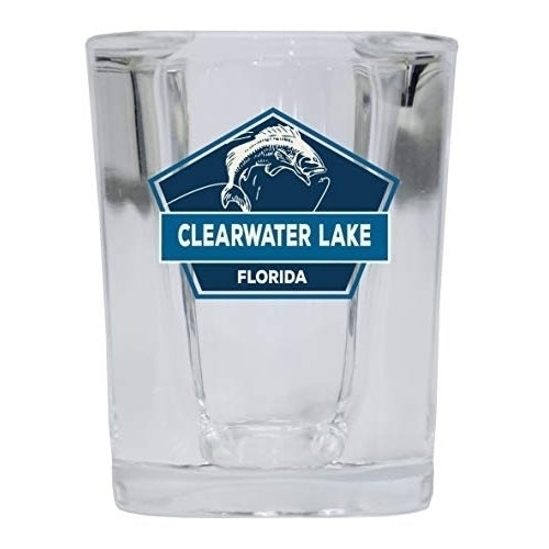 Clearwater Lake Florida Souvenir 2 Ounce Square Base Liquor Shot Glass Image 1