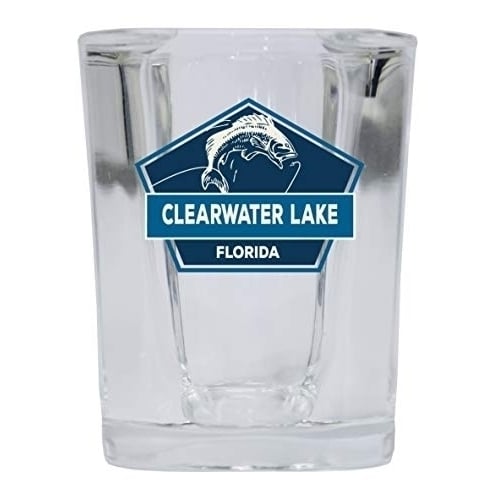 Clearwater Lake Florida Souvenir 2 Ounce Square Base Liquor Shot Glass 4-Pack Image 1