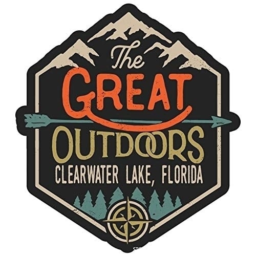 Clearwater Lake Florida The Great Outdoors Design 4-Inch Vinyl Decal Sticker Image 1