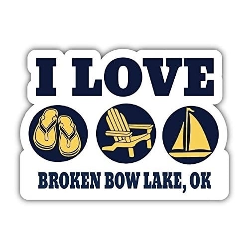 I Love Broken Bow Lake Oklahoma Souvenir 4 Inch Vinyl Decal Sticker Image 1