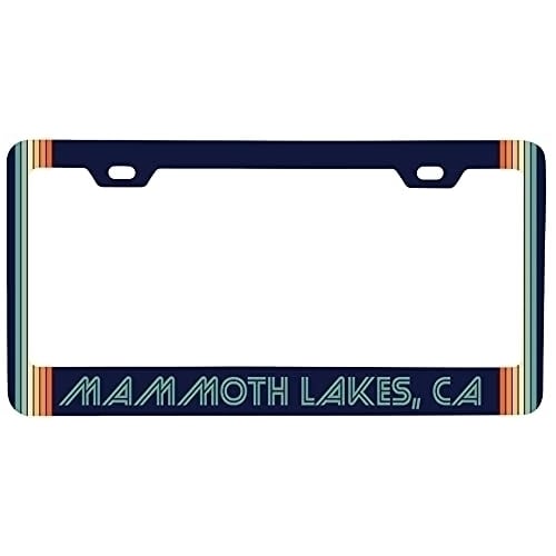 Mammoth Lakes California Car Metal License Plate Frame Retro Design Image 1