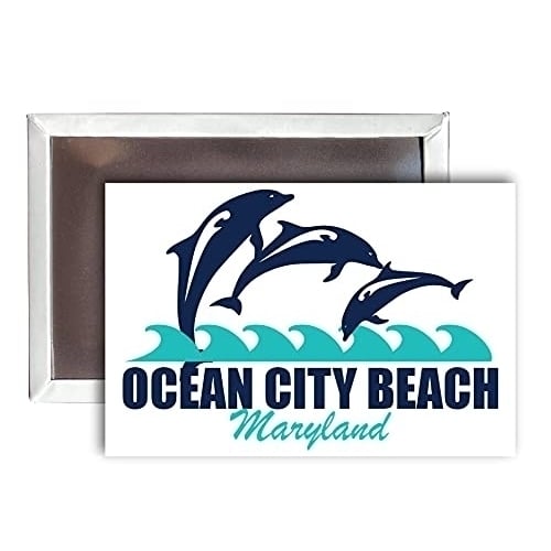 Ocean City Beach Maryland Souvenir 2x3-Inch Fridge Magnet Dolphin Design Image 1