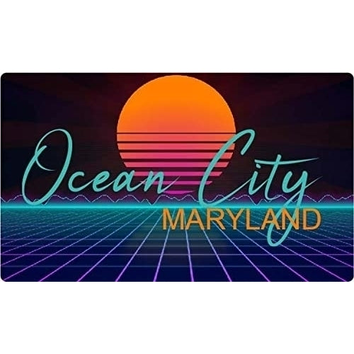 Ocean City Maryland 4 X 2.25-Inch Fridge Magnet Retro Neon Design Image 1