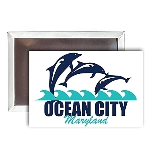 Ocean City Maryland Souvenir 2x3-Inch Fridge Magnet Dolphin Design Image 1