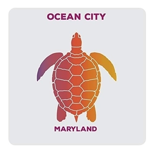 Ocean City Maryland Souvenir Acrylic Coaster 4-Pack Turtle Design Image 1