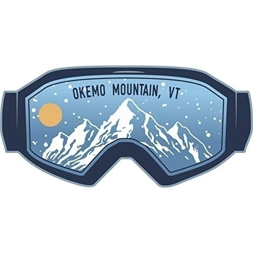 Okemo Mountain Vermont Ski Adventures Souvenir Approximately 5 x 2.5-Inch Vinyl Decal Sticker Goggle Design 4-Pack Image 1