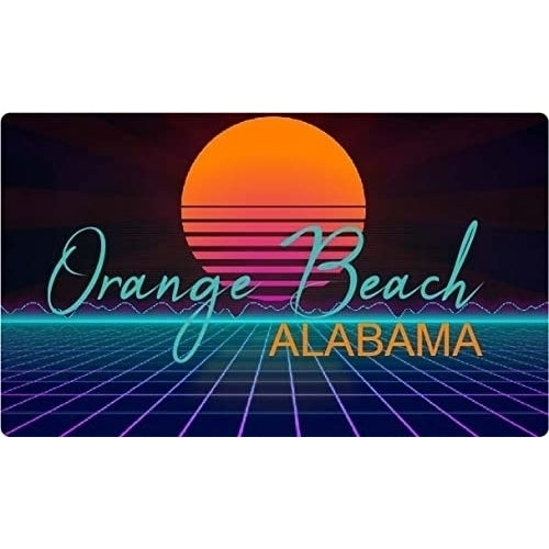 Orange Beach Alabama 4 X 2.25-Inch Fridge Magnet Retro Neon Design Image 1