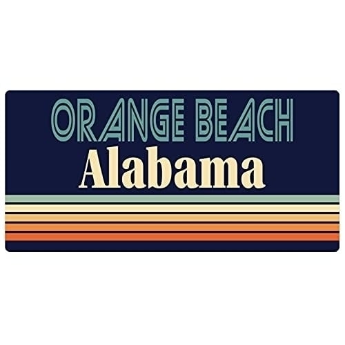 Orange Beach Alabama 5 x 2.5-Inch Fridge Magnet Retro Design Image 1