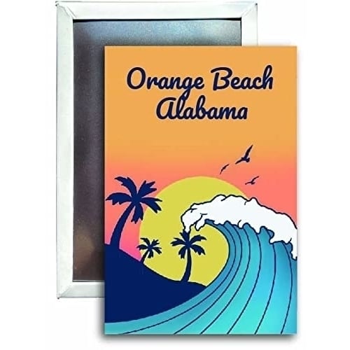 Orange Beach Alabama Souvenir 2x3 Fridge Magnet Wave Design Image 1