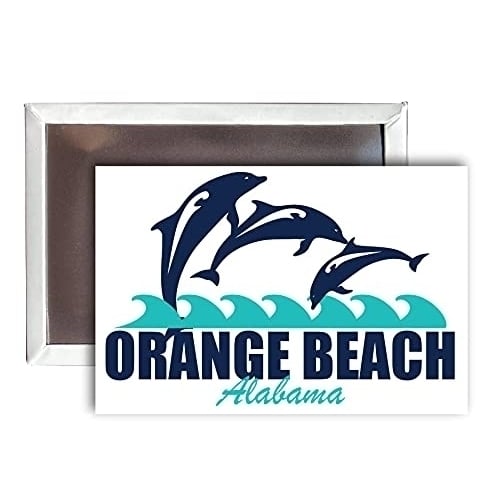 Orange Beach Alabama Souvenir 2x3-Inch Fridge Magnet Dolphin Design Image 1