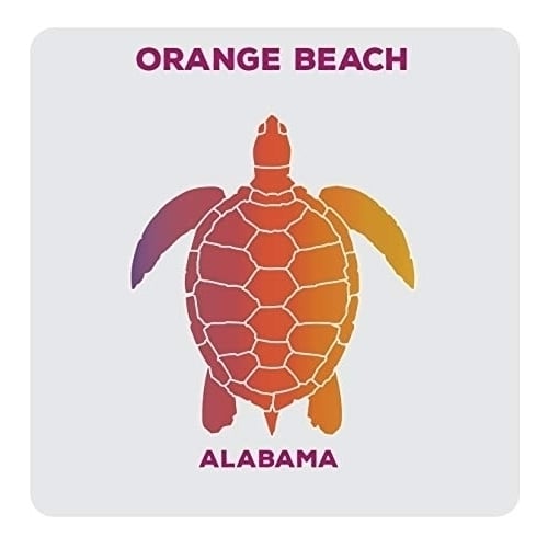 Orange Beach Alabama Souvenir Acrylic Coaster 4-Pack Turtle Design Image 1
