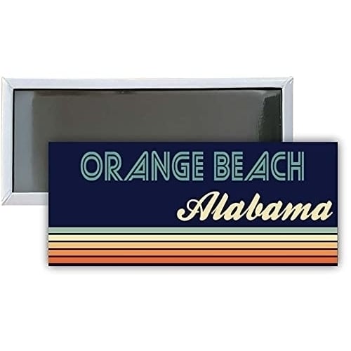 Orange Beach Alabama Souvenir 4.75x2-Inch Rectangle Fridge Magnet Retro Design Image 1