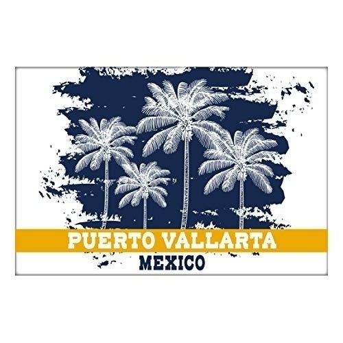 Puerto Vallarta Mexico Souvenir 2x3 Inch Fridge Magnet Palm Design Image 1