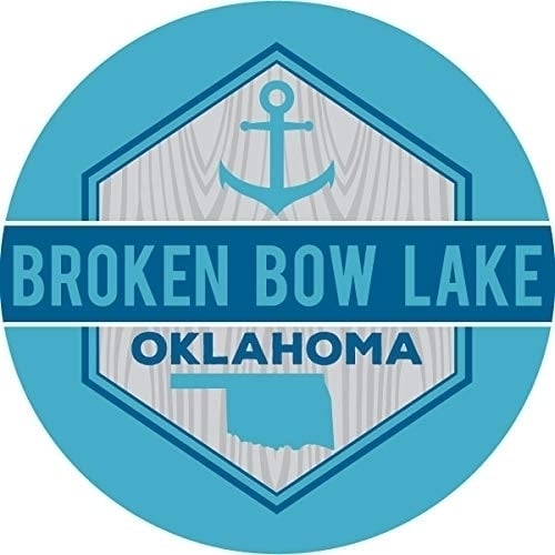 R and R Imports Broken Bow Oklahoma Lake Nautical Resevoir Trendy Souvenir 4 Inch Round Magnet Image 1