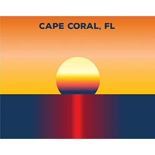 Cape Coral Florida Trendy Souvenir 5x6 Inch Sticker Decal Sunset Design Image 1