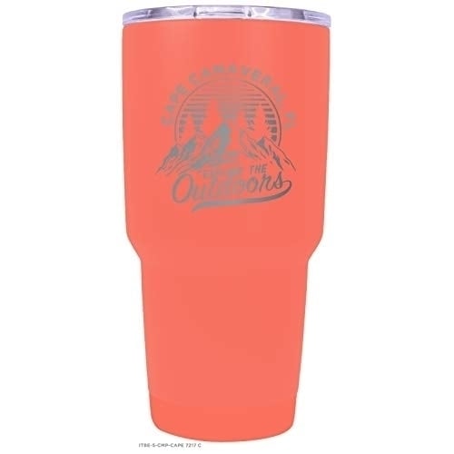 Cape Canaveral Florida Souvenir Laser Engraved 24 oz Insulated Stainless Steel Tumbler Coral. Image 1
