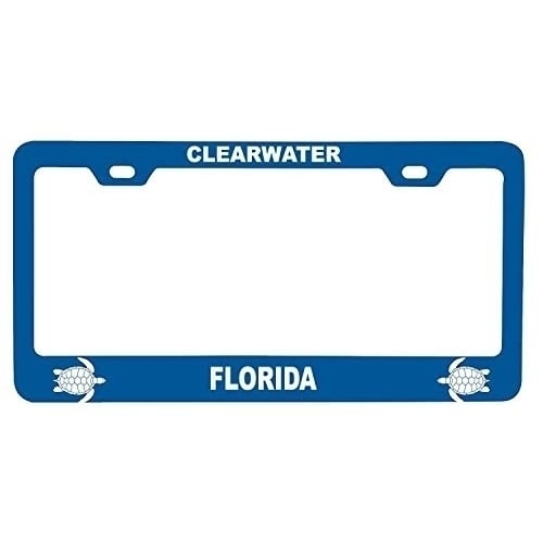 R and R Imports Clearwater Florida Turtle Design Souvenir Metal License Plate Frame Image 1