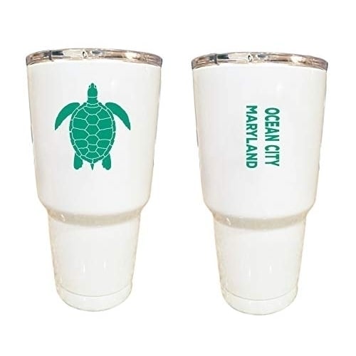 Ocean City Maryland Souvenir 24 oz Insulated Stainless Steel Tumbler White White. Image 1